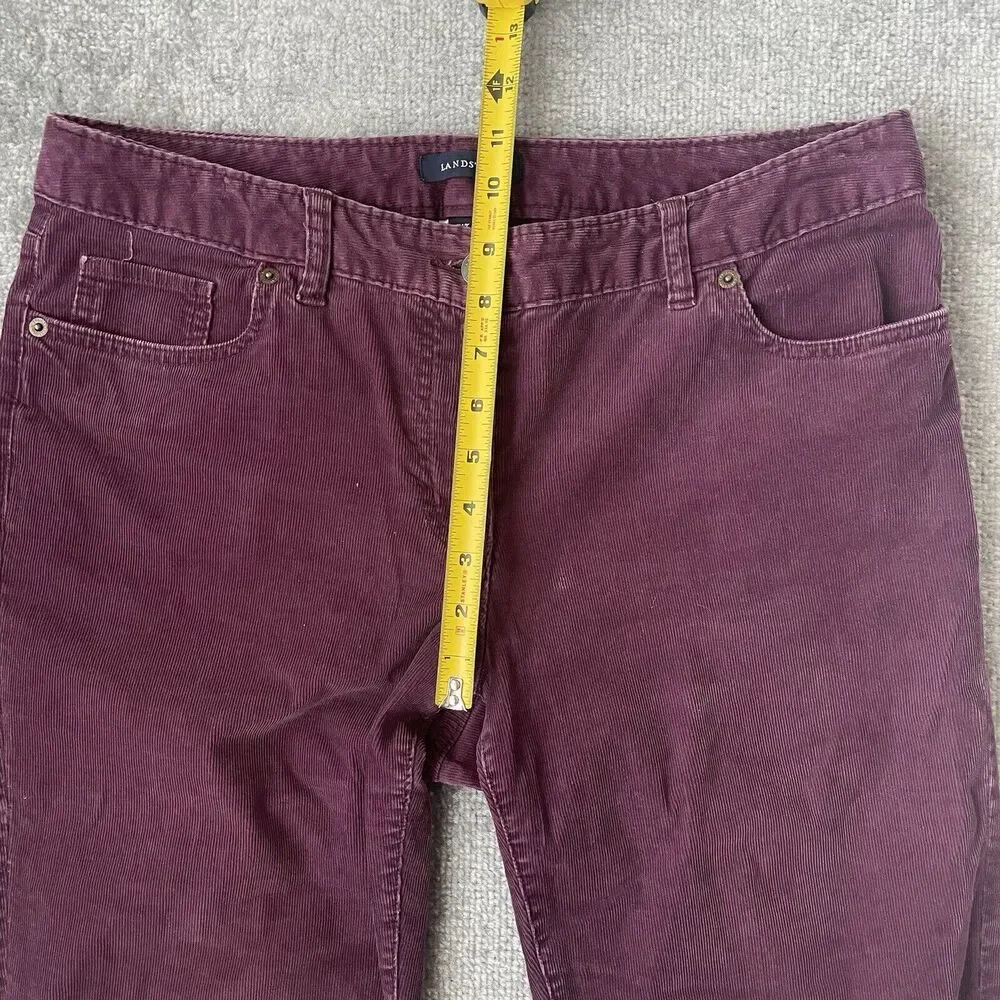 Lands End Pants Womens 10 Purple Corduroy Stretch Straight Leg Casual Fit 1 - Picture 7 of 11